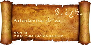 Valentovics Éva névjegykártya