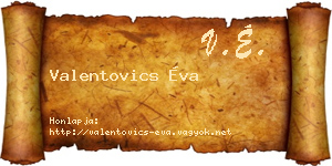 Valentovics Éva névjegykártya