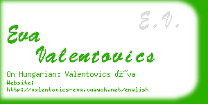 eva valentovics business card